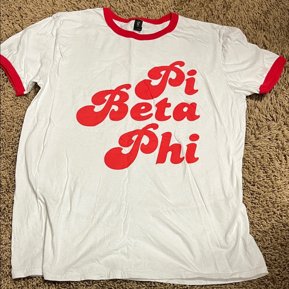 Pi Beta Phi sorority short sleeve top, size Large
